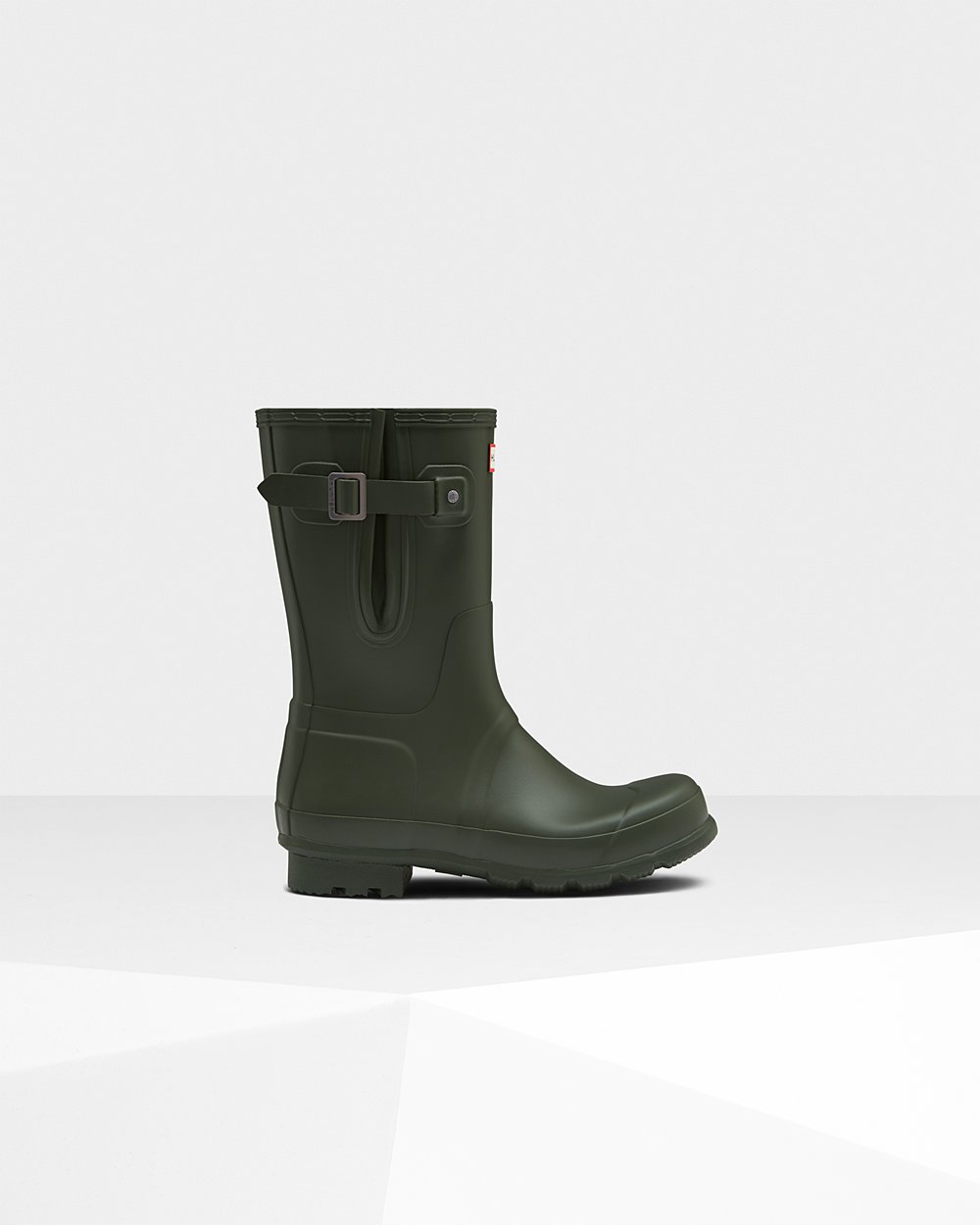 Galochas Curtas Hunter Homem Verde Escuro Oliva - Original Side Adjustable - 58ETCJXUN